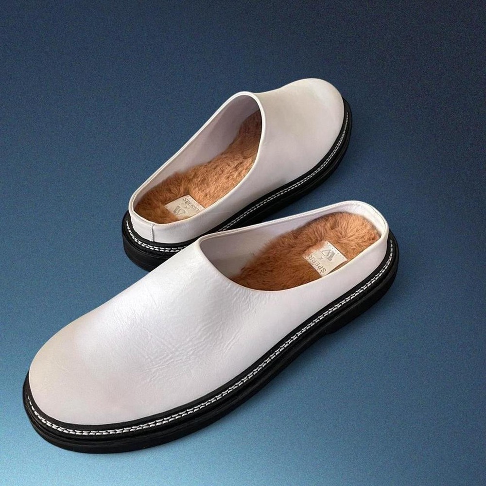 Who What Wear x Sperry White Leather Captains Mule Size 9.5